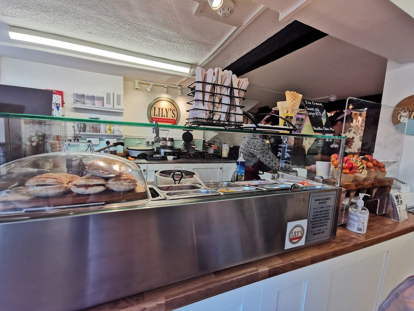 The counter and display case